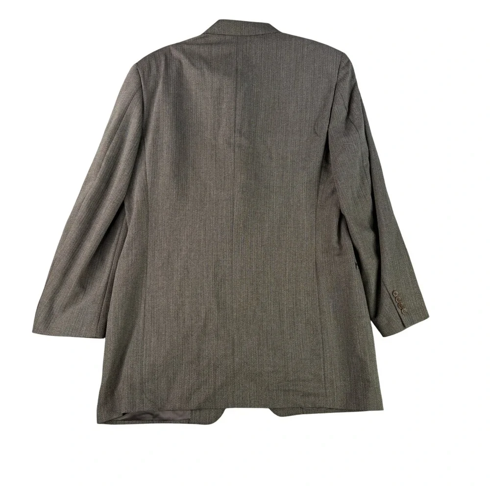 Canali Suit Men 56 XL Brown Wool 3-Button Pleated Cuffed‎ Made in Italy Birdseye